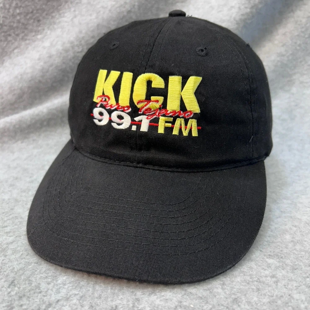 KICK 99.1 FM Pure Tejano Mens Black Otto Cap Radio Station Hat Adjustable OSFM